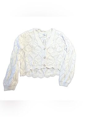 Freshman 1996 Cream Chunky Knit Button Cardigan Sweater Women's Size Large